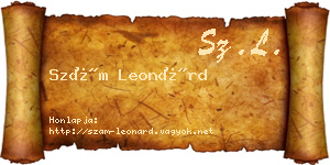 Szám Leonárd névjegykártya